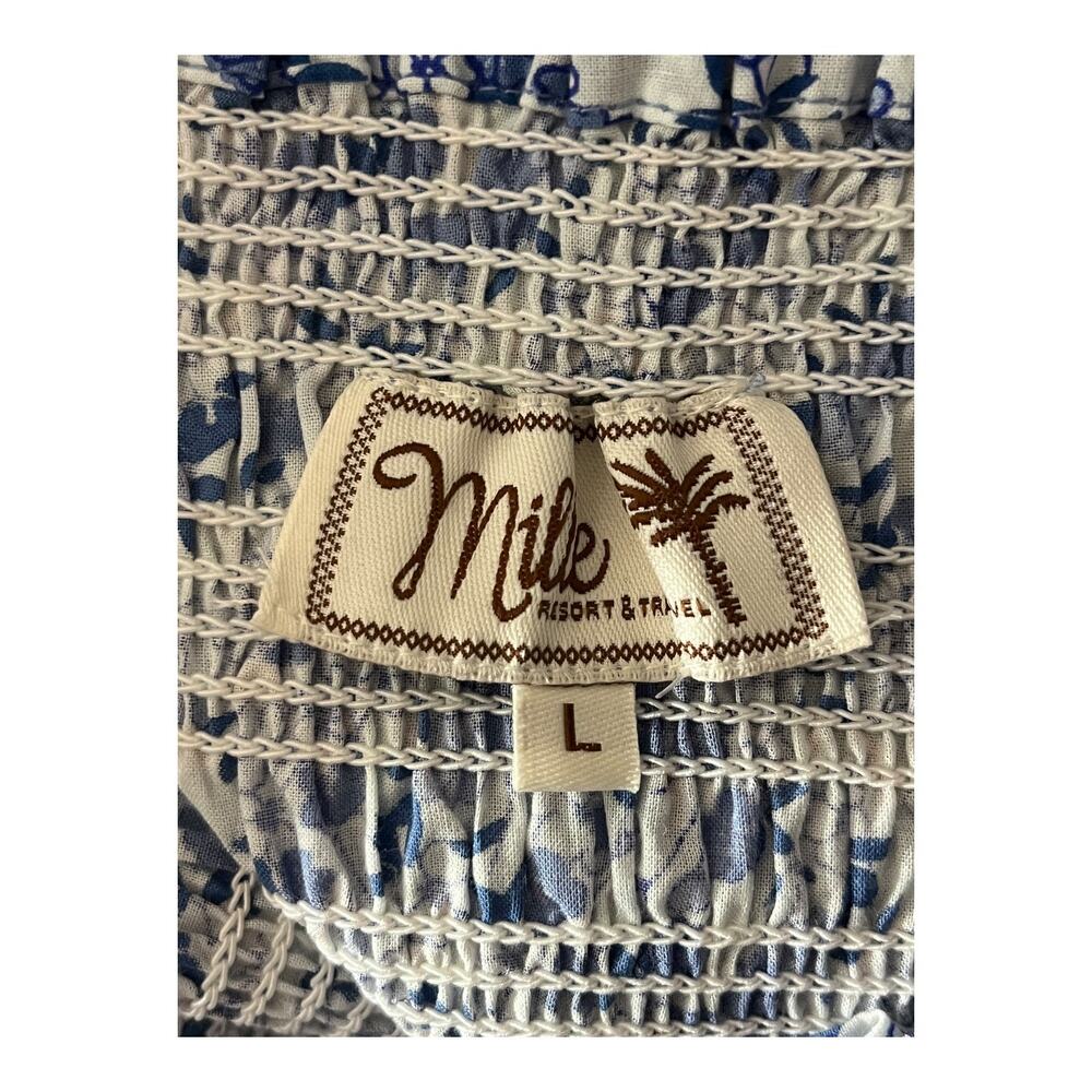 Mille Dress Garden midi sleeveless floral blue size Large L - Picture 5 of 7